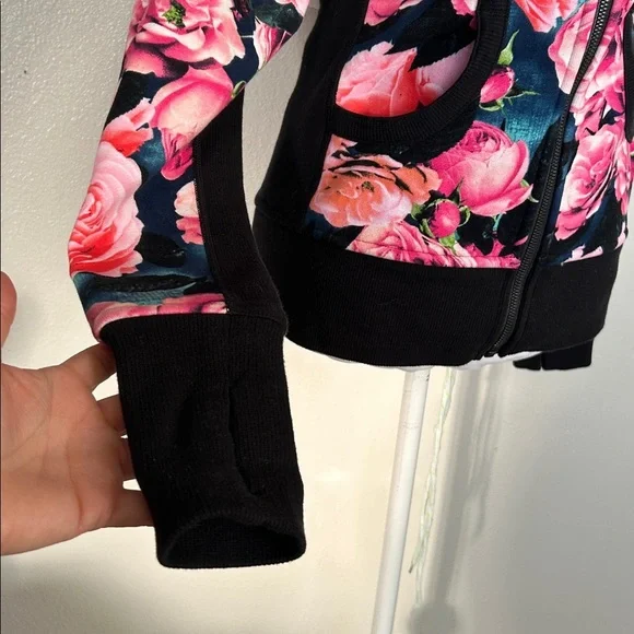 Lululemon Secret Garden Vintage Pink Floral Scuba Zip Hoodie Jacket Size 6 - Picture 8 of 14